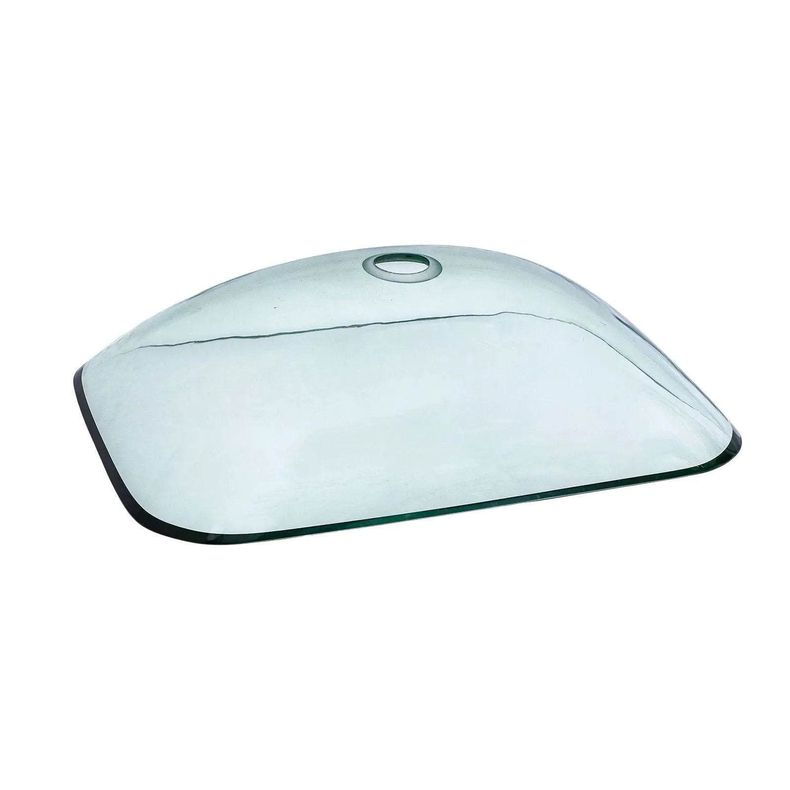 Clear Vessel Sink Rectangle Above Counter Bathroom Basin With Pop Up Drain, No Faucet - Clear by HouseOfZazla