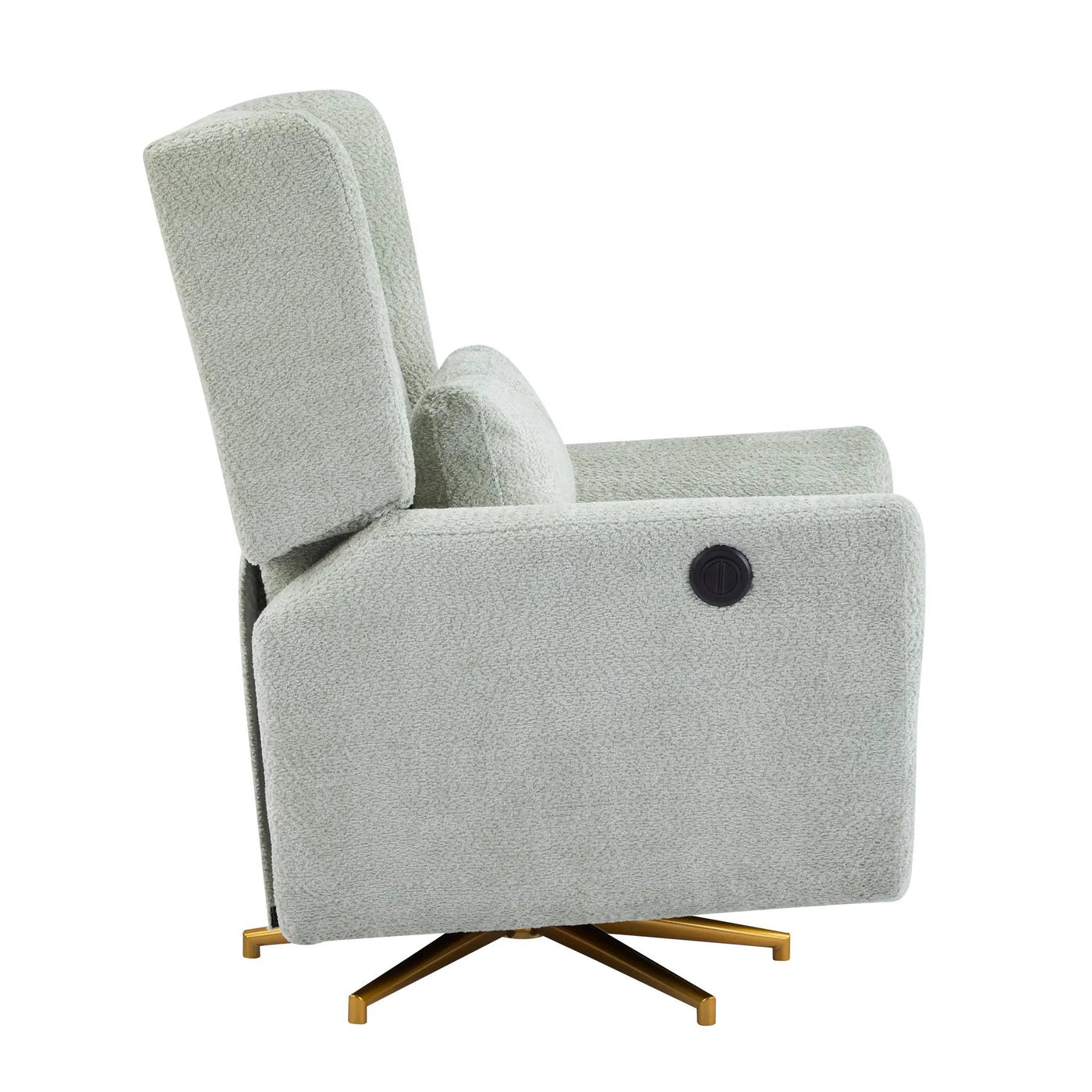 Power Recliner Chair Swivel with Boucle Upholstery and 360° Swivel by HouseOfZazla