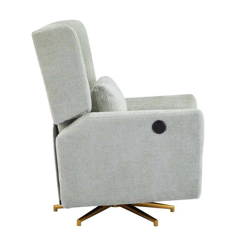 Power Recliner Chair Swivel with Boucle Upholstery and 360° Swivel by HouseOfZazla