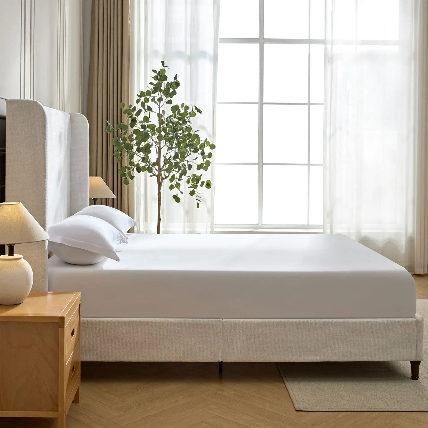 Harper - Tall Headboard Upholstered Bed / High Headboard / Elegant Simplicity / No Box Spring Needed by Unique Piece Furniture