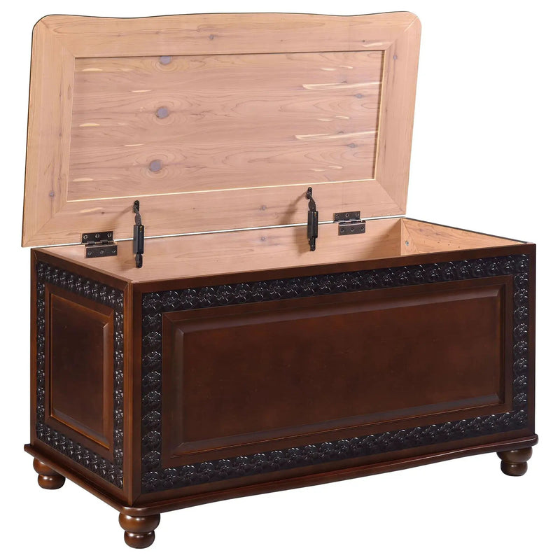 Ornate - Deep Flip Open Storage Cedar Chest With Cedar Lining - Brown by HouseOfZazla