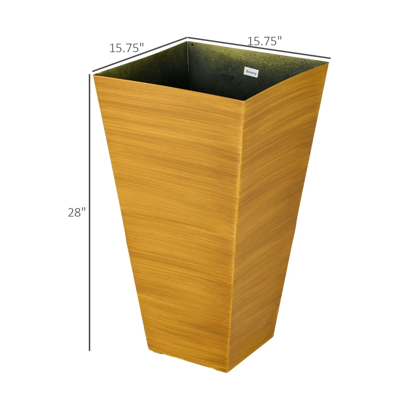 Outsunny - Outdoor Planters (Set of 3) Large Taper Planters With Drainage Holes And Plug, Faux Wood Plastic Flower Pots For Outdoor, Indoor, Garden, Patio by HouseOfZazla