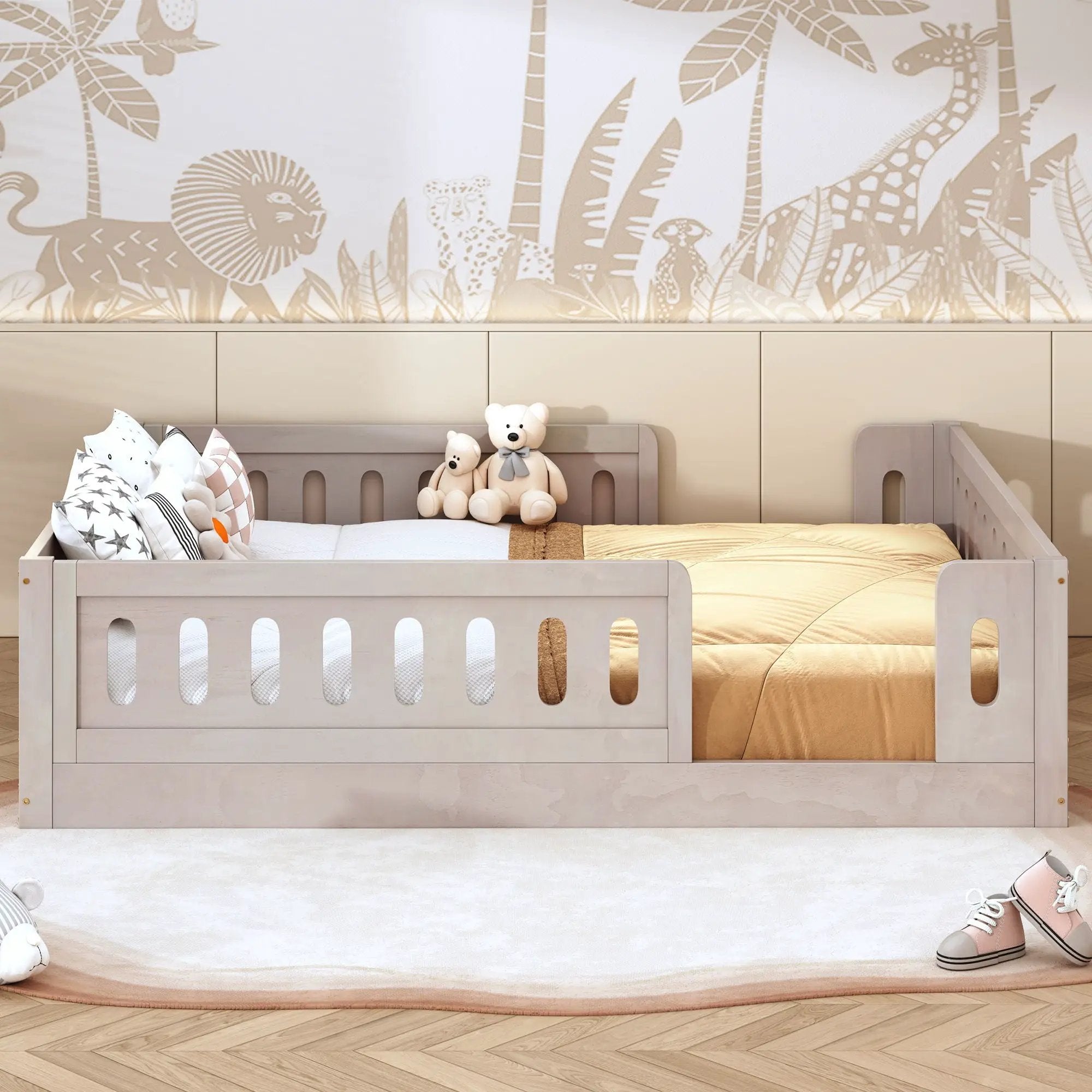 Platform Bed With Guardrail by Unique Piece Furniture