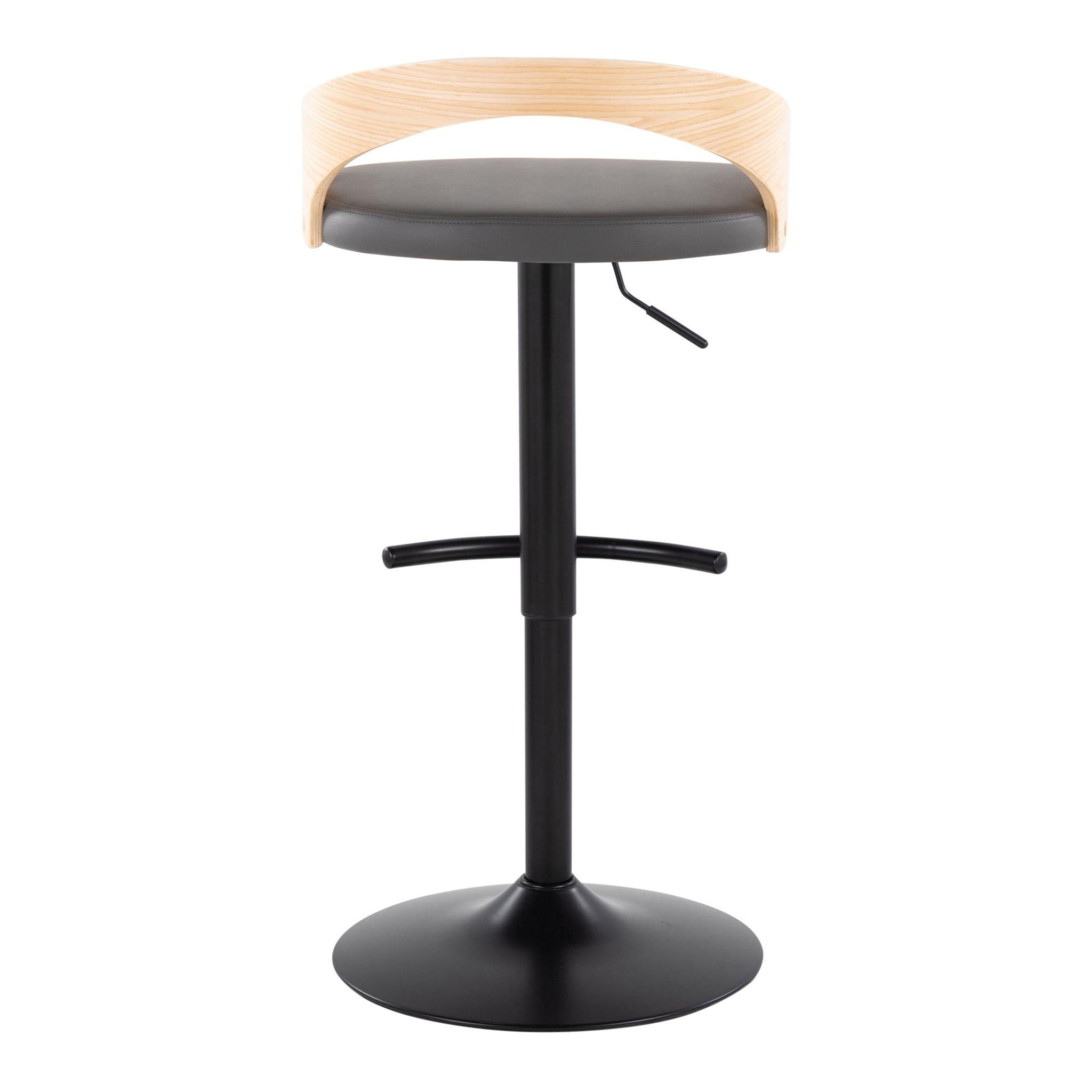 Grotto - Contemporary Adjustable Barstool With Swivel & Rounded T Footrest (Set of 2) by Unique Piece Furniture