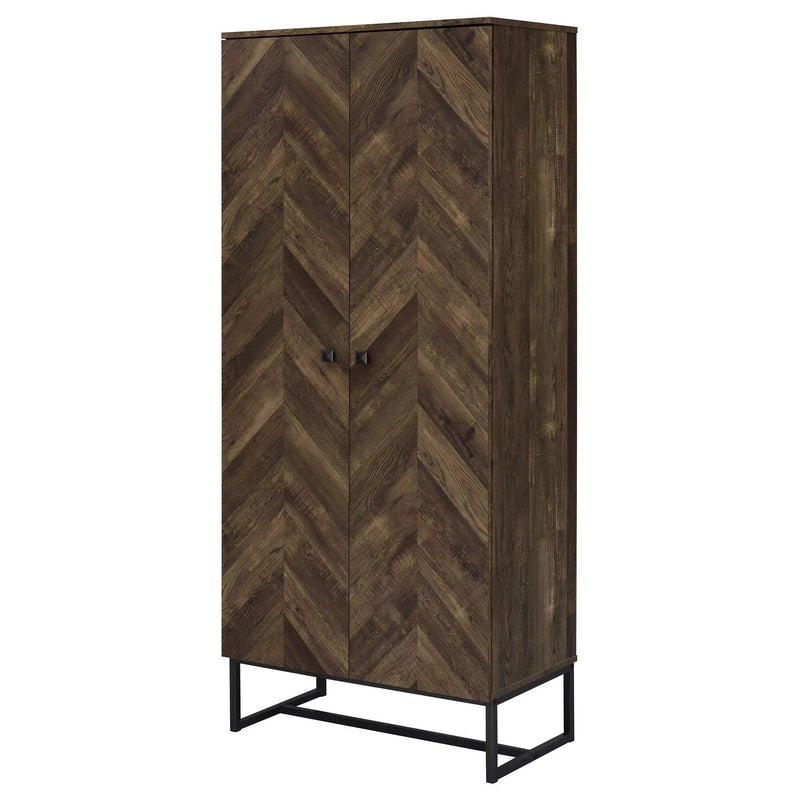 Gunderson - 8 Shelf Accent Cabinet - Oak by HouseOfZazla