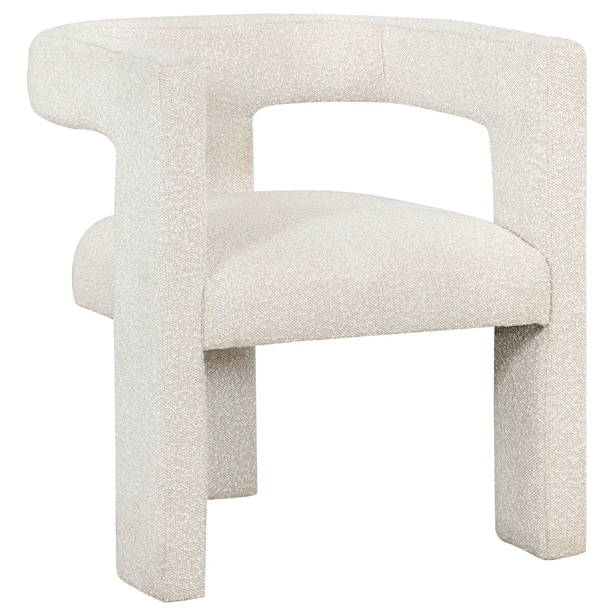 Verda - Upholstered Accent Side Chair In Soft With Rounded Open Back And 3 Leg Base - White by HouseOfZazla