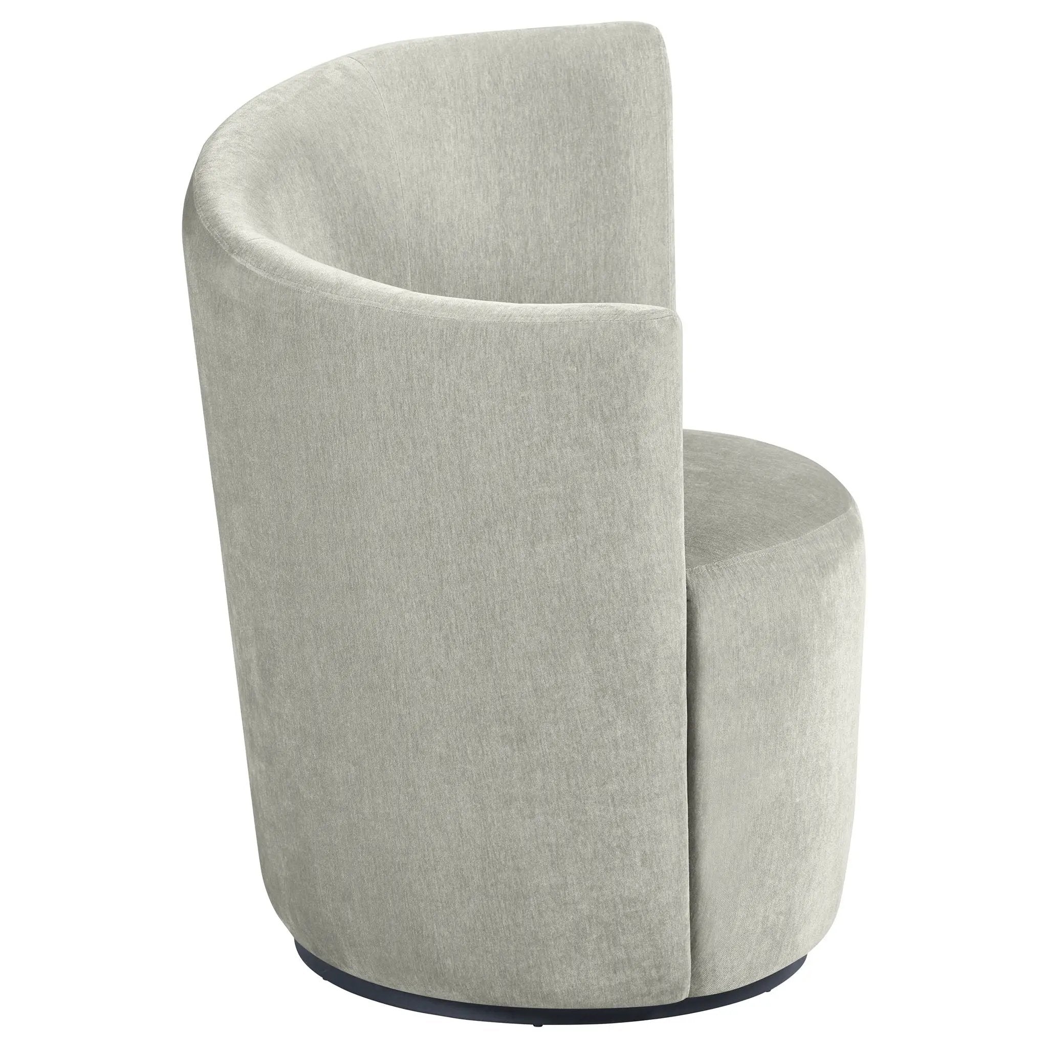 Nueva Upholstered Swivel Chair Curved Backrest Dove Grey by Unique Piece Furniture