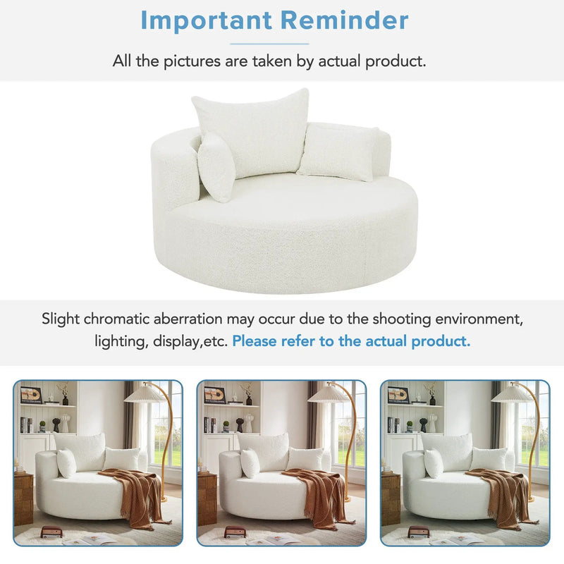 360° Swivel Chair Accent Barrel Chair With Removable Pillows by HouseOfZazla