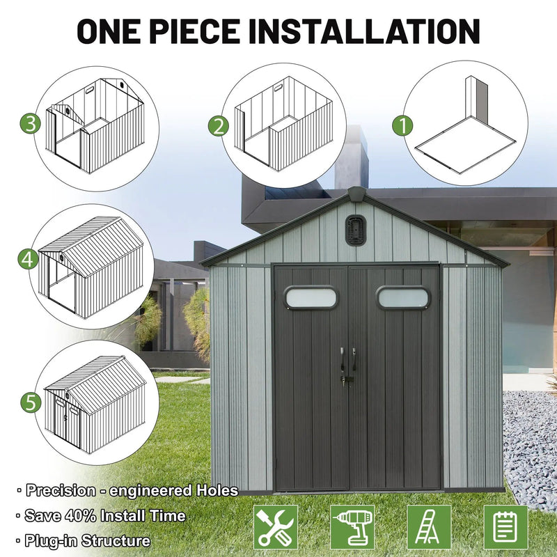 8X10FT Outdoor Resin Storage Shed by HouseOfZazla