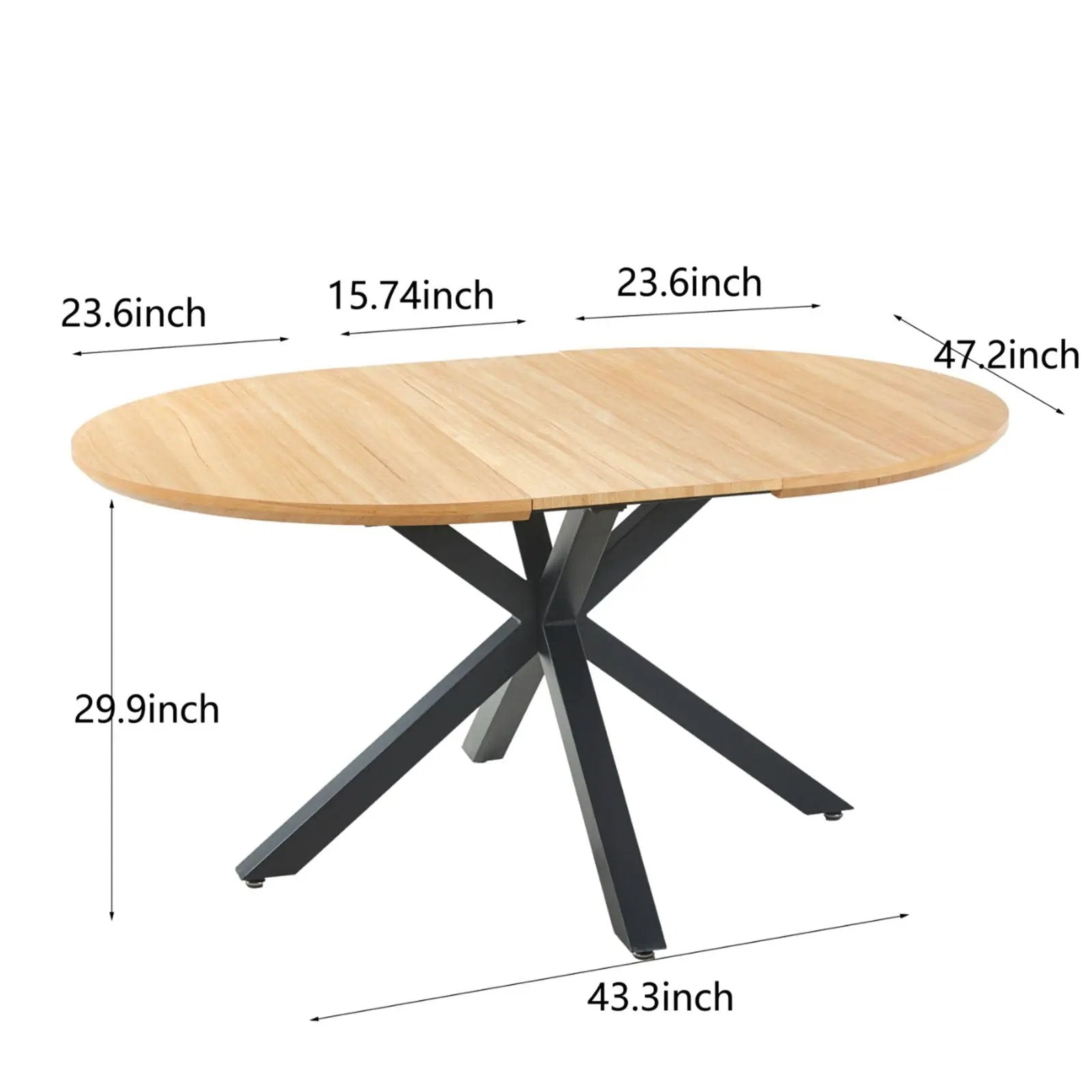 Extendable Round Dining Table - Oak by Unique Piece Furniture