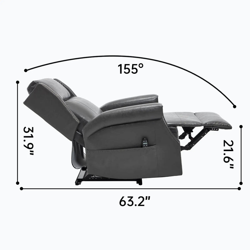 Manual Recliner Chair With Heavy Duty Motion Mechanism, 8 Vibrating Nodes And 3 Massage Modes For Living Room by HouseOfZazla