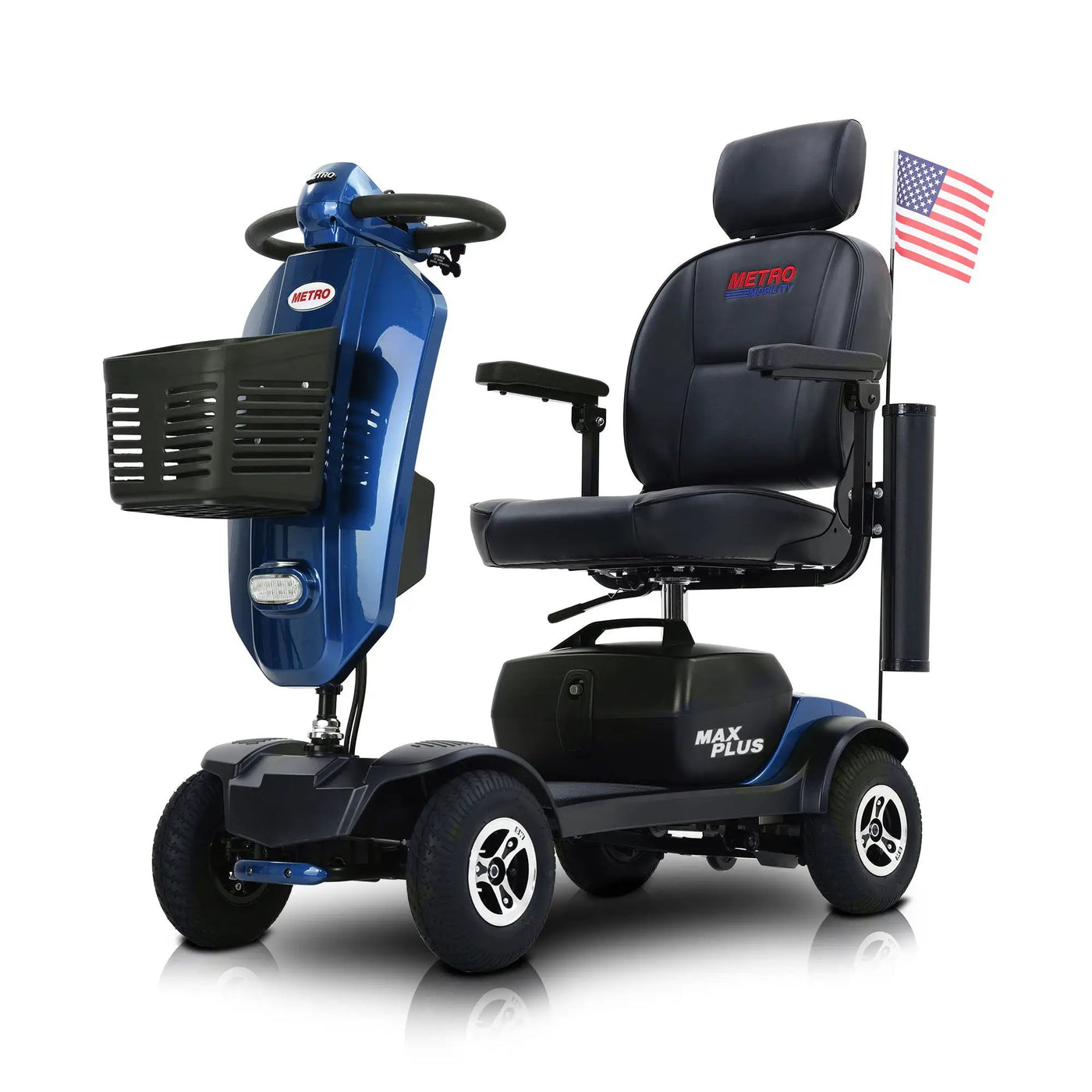Max Plus - 4 Wheels Outdoor Compact Mobility Scooter With 2 Pieces X 20Ah Lead Acid Battery, 16 Miles, Cup Holders & USB Charger Port by HouseOfZazla