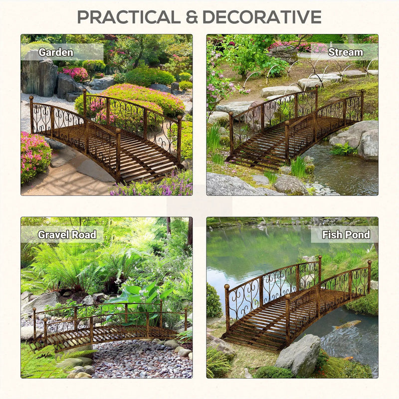 Outsunny 7' Metal Arch Garden Bridge with Safety Siderails by HouseOfZazla