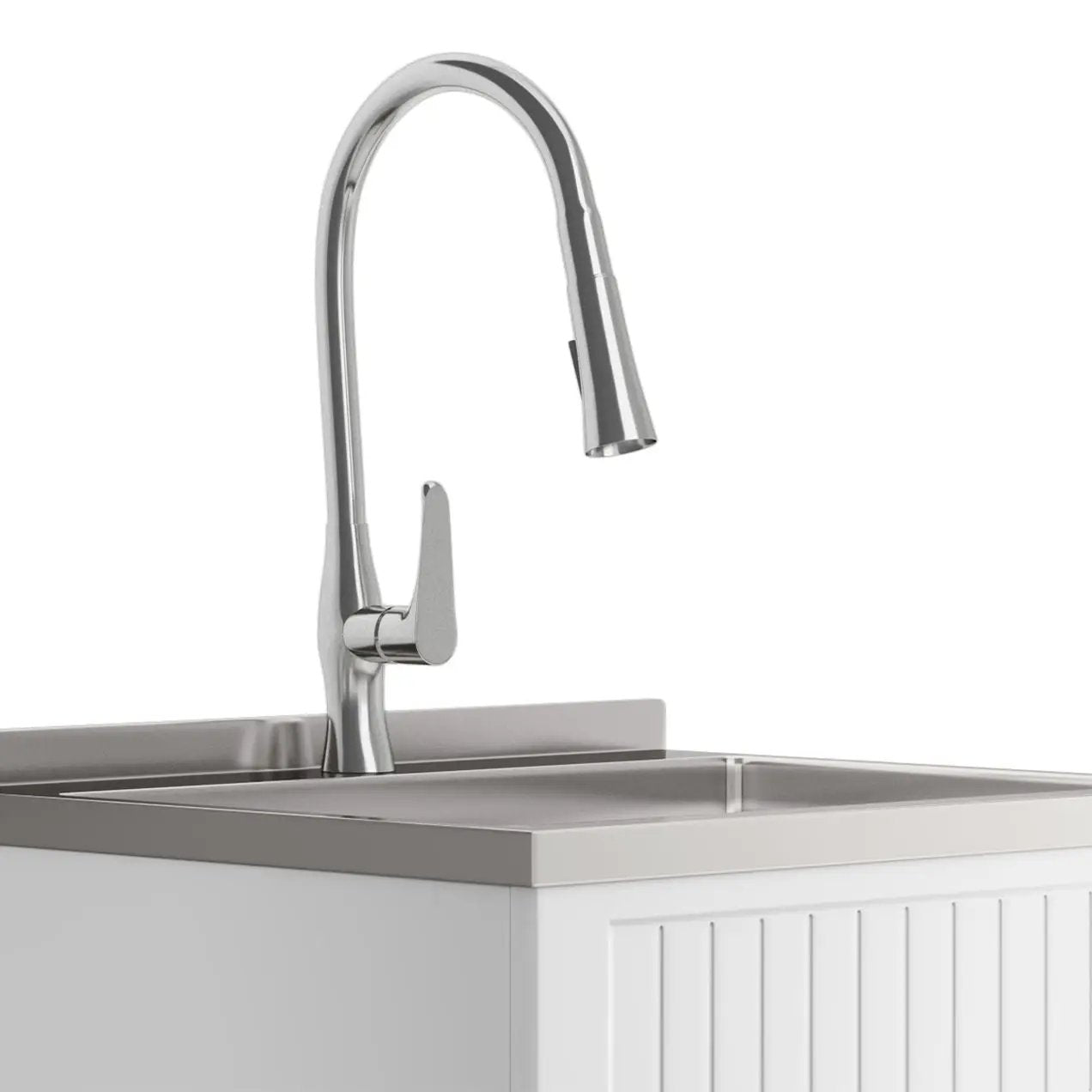 Beckham - Laundry Cabinet & Faucet And Stainless Steel Sink by Unique Piece Furniture