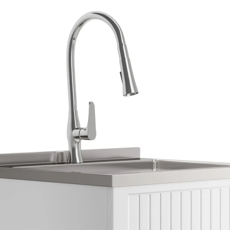 Beckham - Laundry Cabinet & Faucet And Stainless Steel Sink by HouseOfZazla