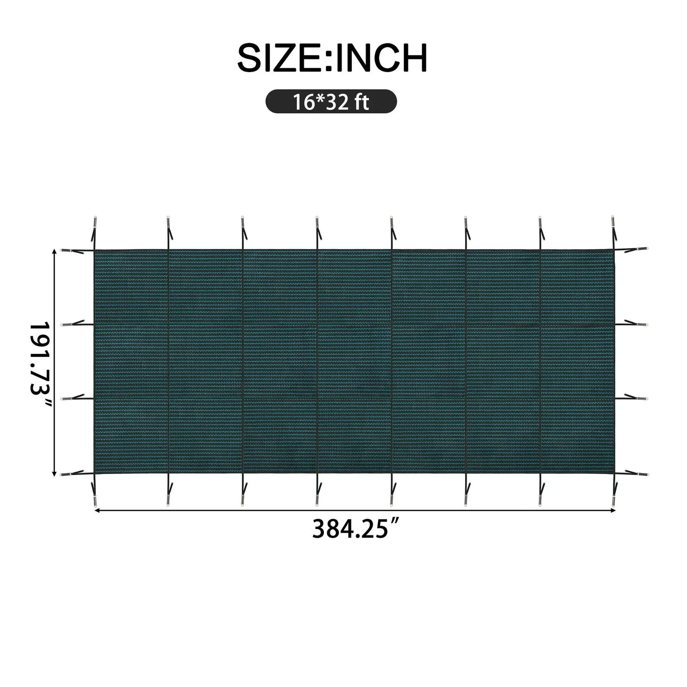 Swimming Pool Safety Cover, Fits 16x32ft Rectangular Pools by HouseOfZazla