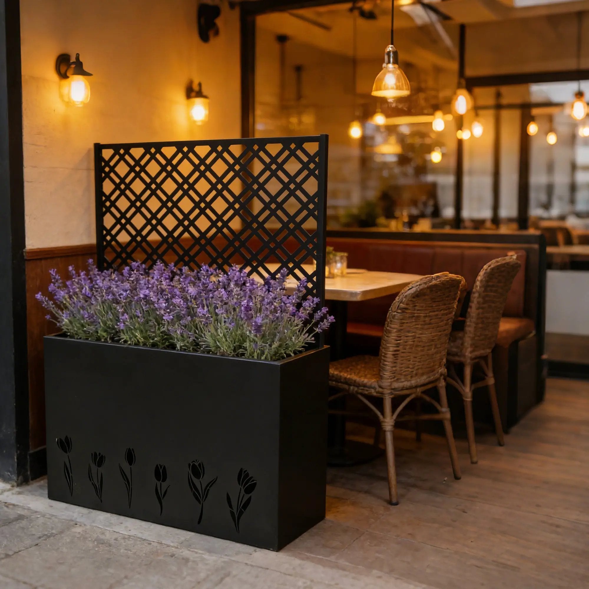 Tall Metal Planter Raised Garden Bed with Trellis by HouseOfZazla