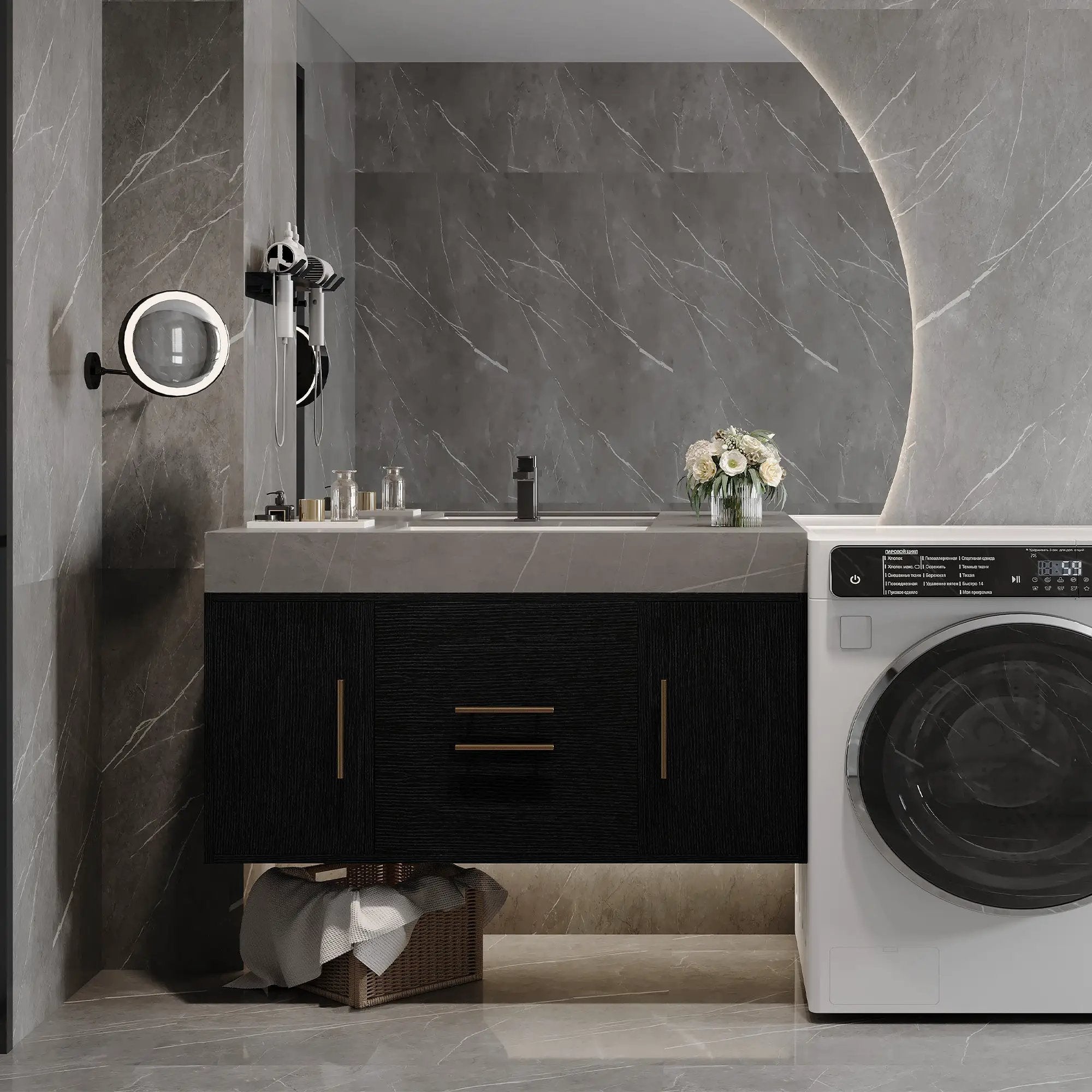 39.4 Inches Single Contemporary Floating Bathroom Vanity by HouseOfZazla
