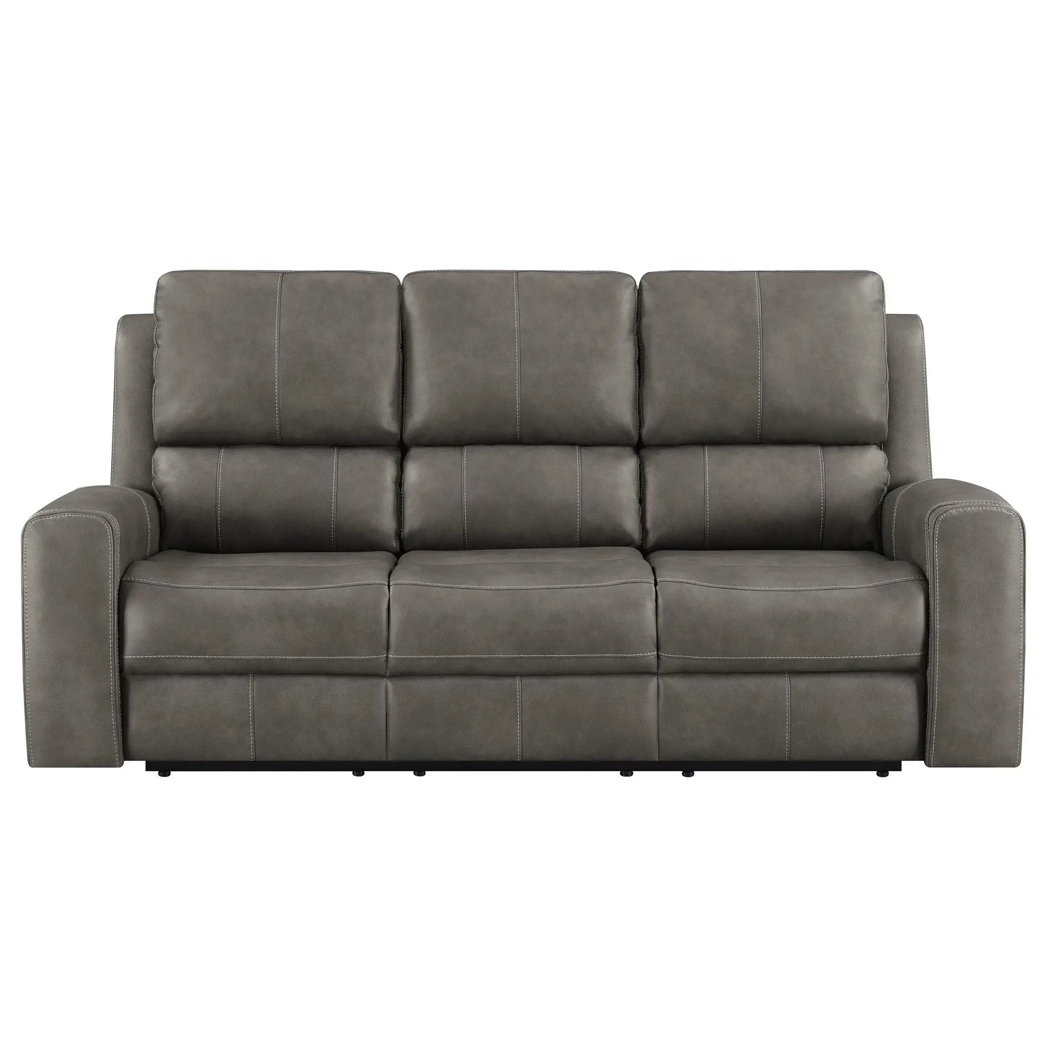 Brickston Triple Power Reclining Sofa Charcoal by Unique Piece Furniture
