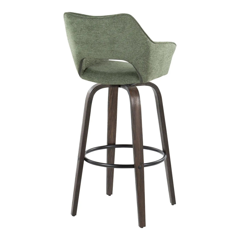 Mustang - Contemporary Fixed Height Barstool With Swivel With Round Footrest (Set of 2) by Unique Piece Furniture