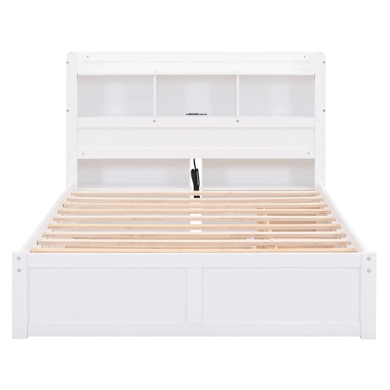 Storage Platform Bed With Pull Out Shelves, Trundle, And 2 Drawers by HouseOfZazla
