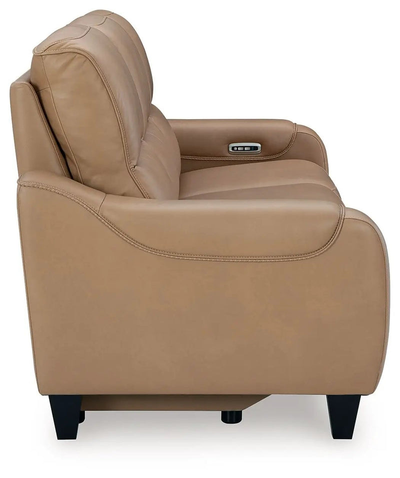 Mosswell - Power Reclining Sofa With Adj Headrest - Toffee by Unique Piece Furniture