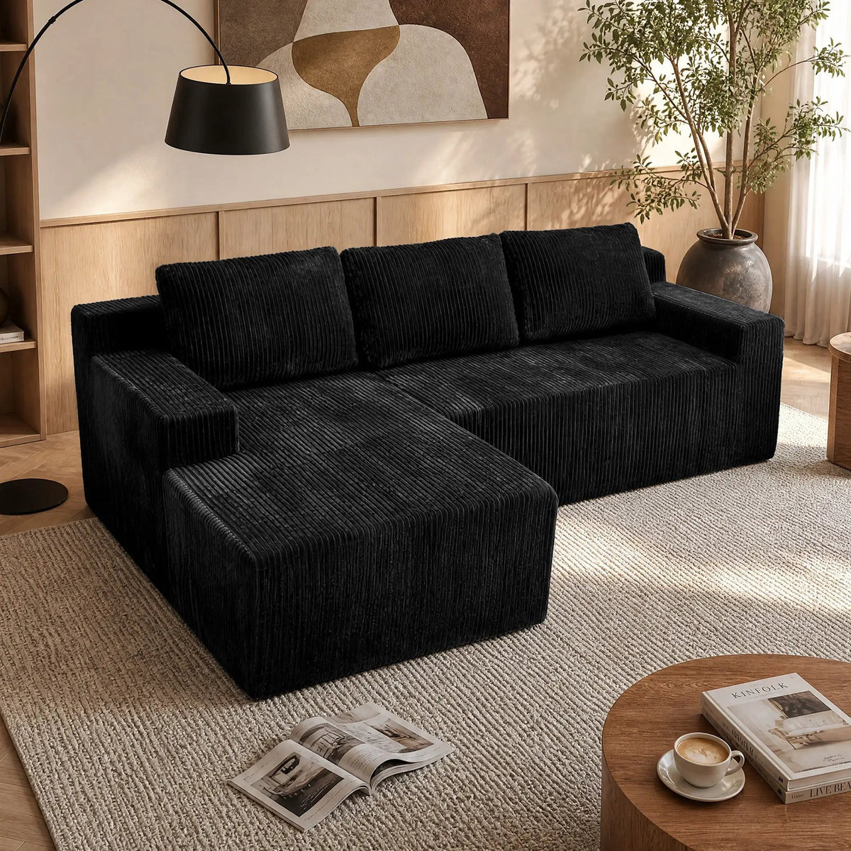 Corduroy Modular L Shaped Sectional Sofa by HouseOfZazla
