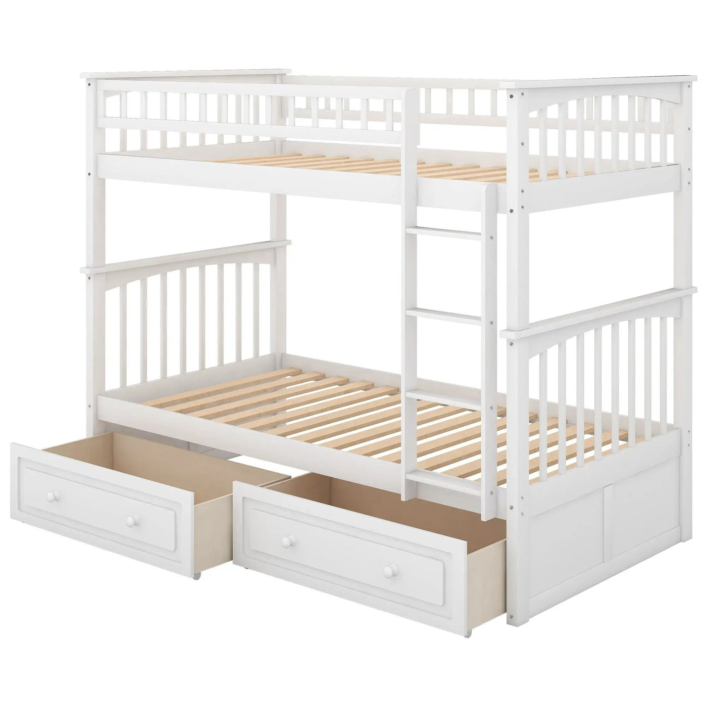 Twin Over Twin Bunk Bed With Drawers, Convertible Beds by HouseOfZazla