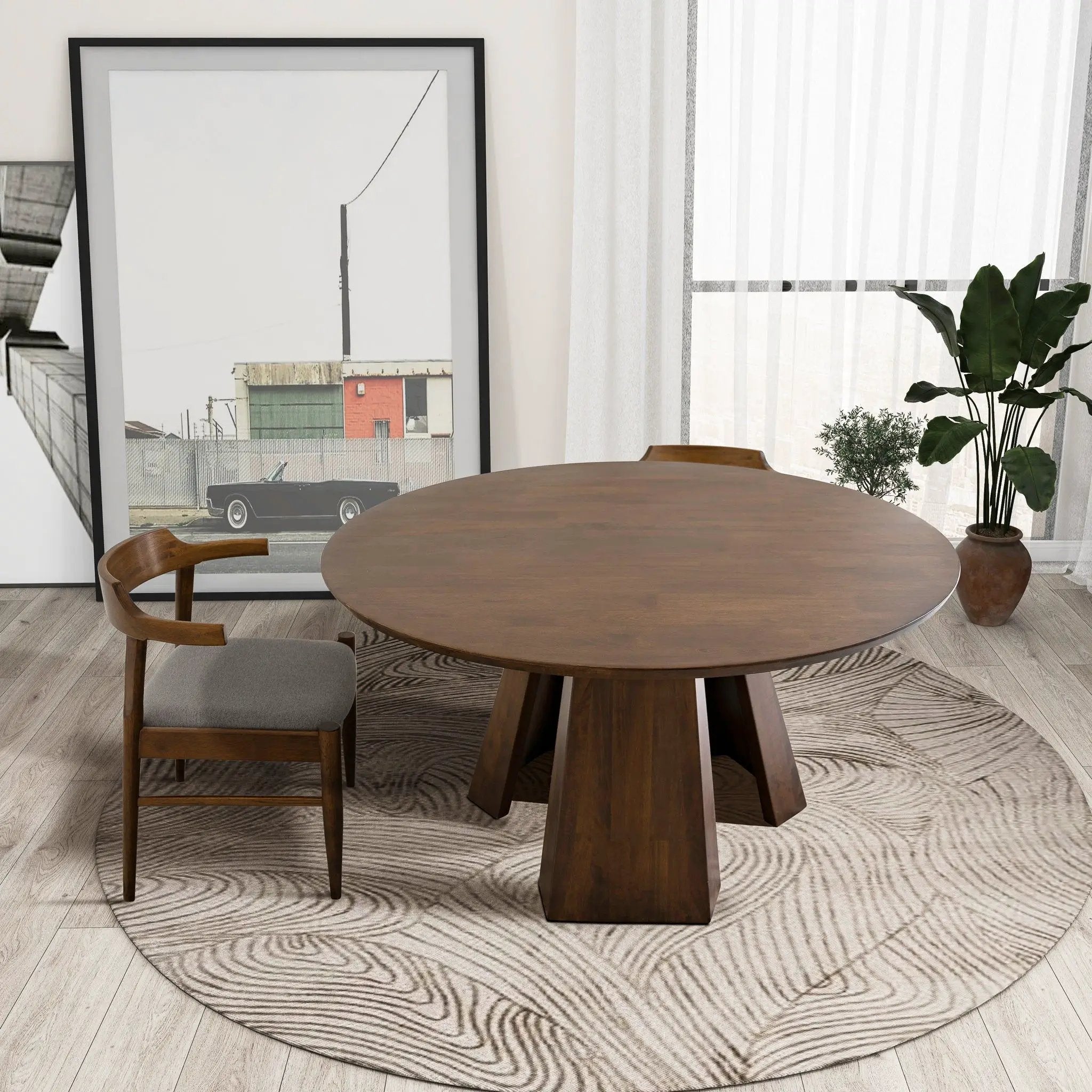Bolton - Round Dining Table - Walnut by HouseOfZazla