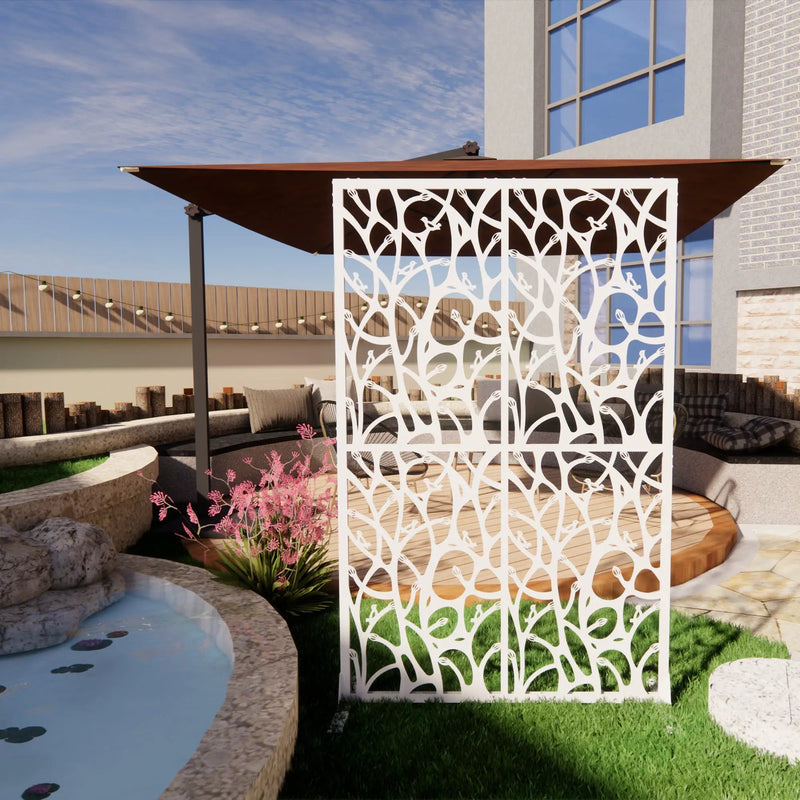 Metal Privacy Screens W3.8Ft x H6Ft Outdoor and Indoor Divider by HouseOfZazla