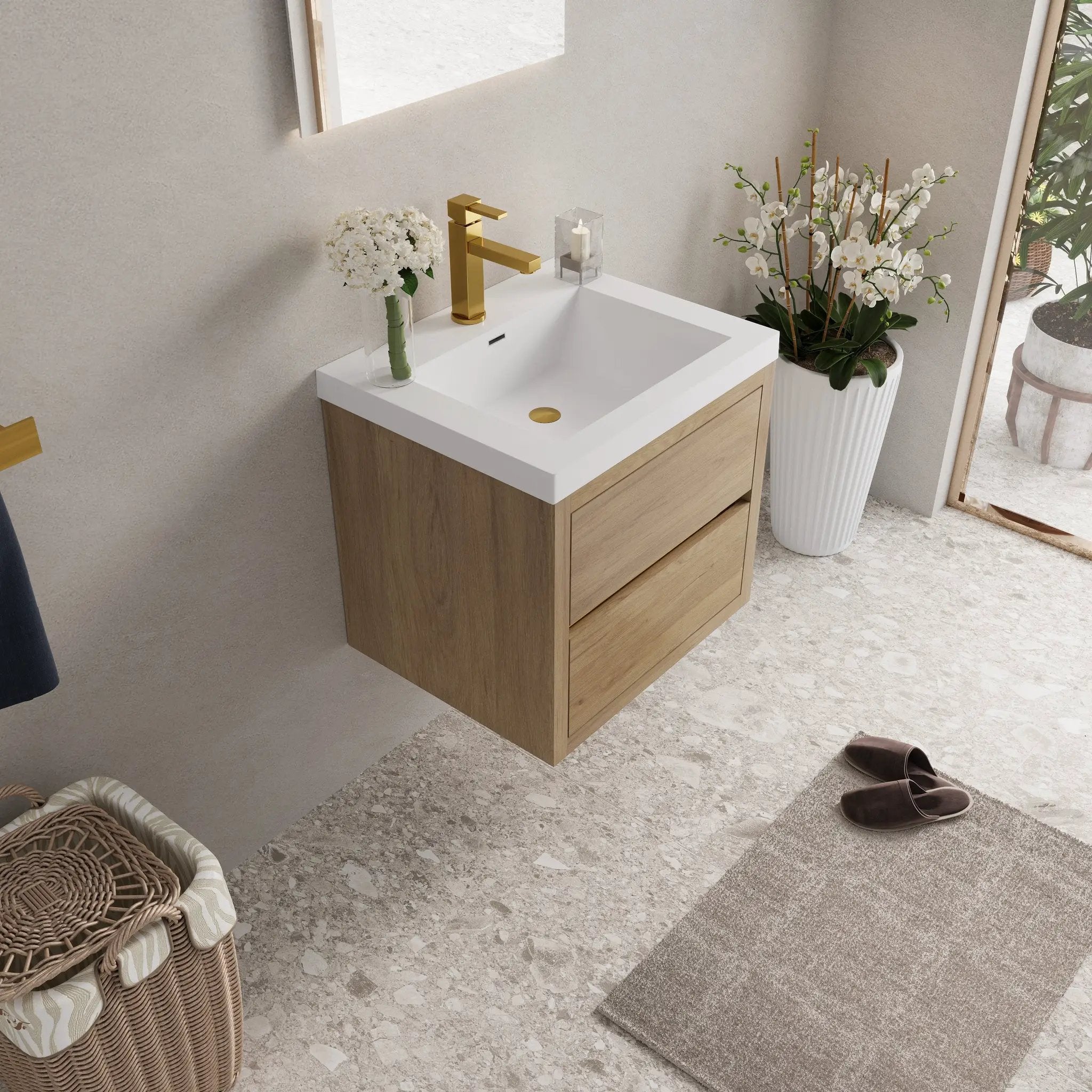 24" Wall-Mounted Bathroom Vanity with Sink by HouseOfZazla