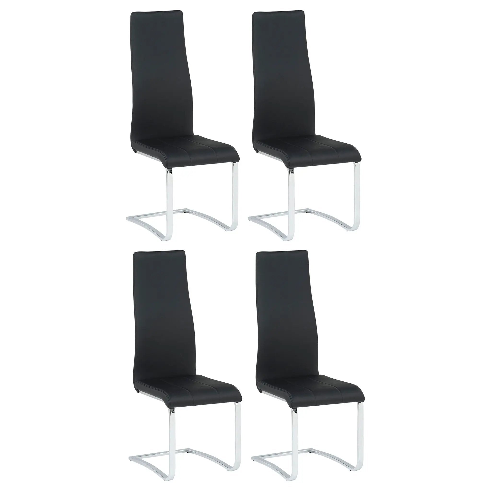 Montclair Upholstered Dining Side Chair Black (Set of 4) by Unique Piece Furniture