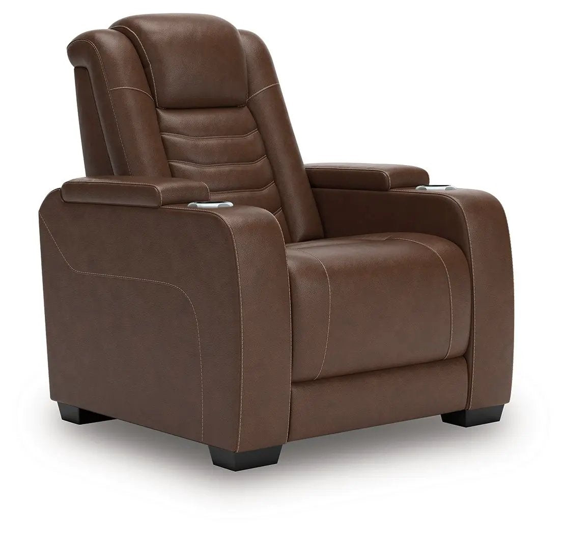 High Impact - Power Recliner / Adj Headrest - Tobacco by Unique Piece Furniture