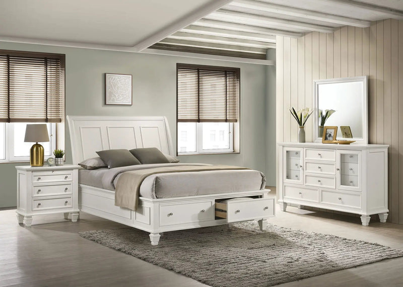 Sandy Beach 4-piece Eastern King Bedroom Set Cream White by Unique Piece Furniture