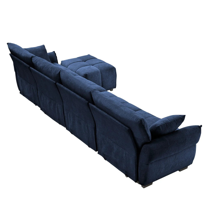 Sofa Set With Ottoman And Pillows, Textured, High Resilience Cushions by Unique Piece Furniture