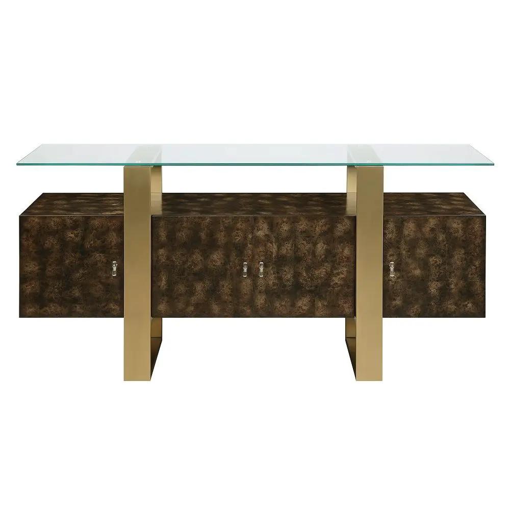 Mabyn - Console Cabinet - Brass & Antique Brown by Unique Piece Furniture
