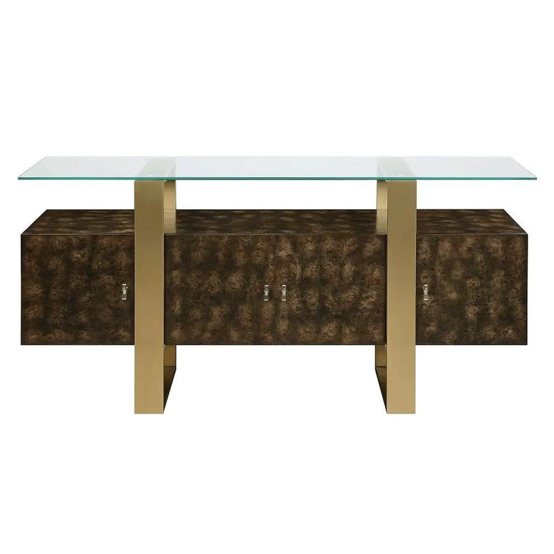 Mabyn - Console Cabinet - Brass & Antique Brown by Unique Piece Furniture