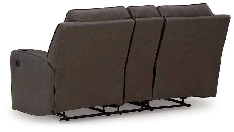 Lavenhorne - Dbl Rec Loveseat W/Console - Granite by Unique Piece Furniture