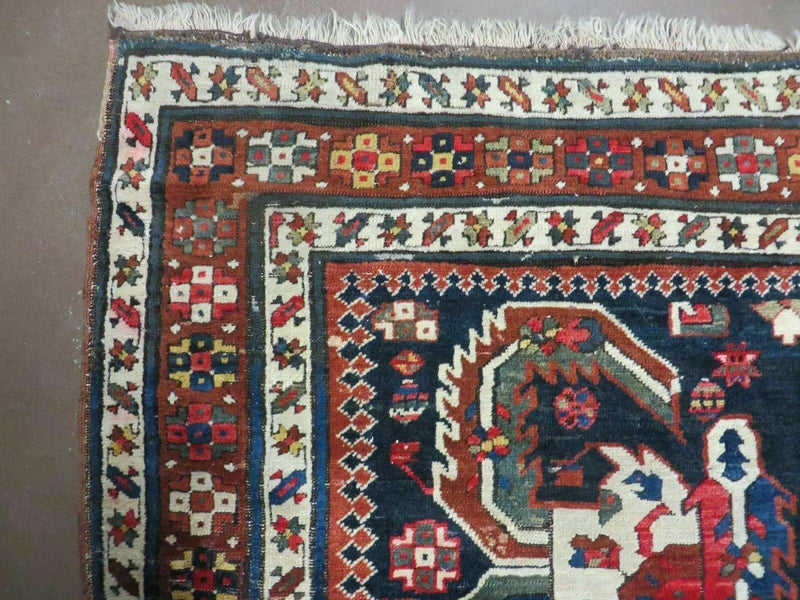 3' 7" X 14' Antique Handmade Caucasian Wool Rug Carpet Nice by Jewel Rugs