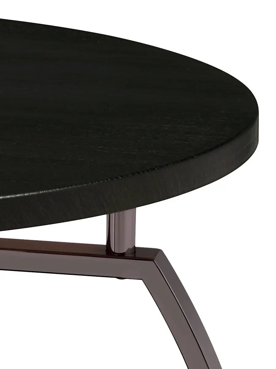 Dacre Round Engineered Wood Top Side End Table Dark Charcoal by Unique Piece Furniture