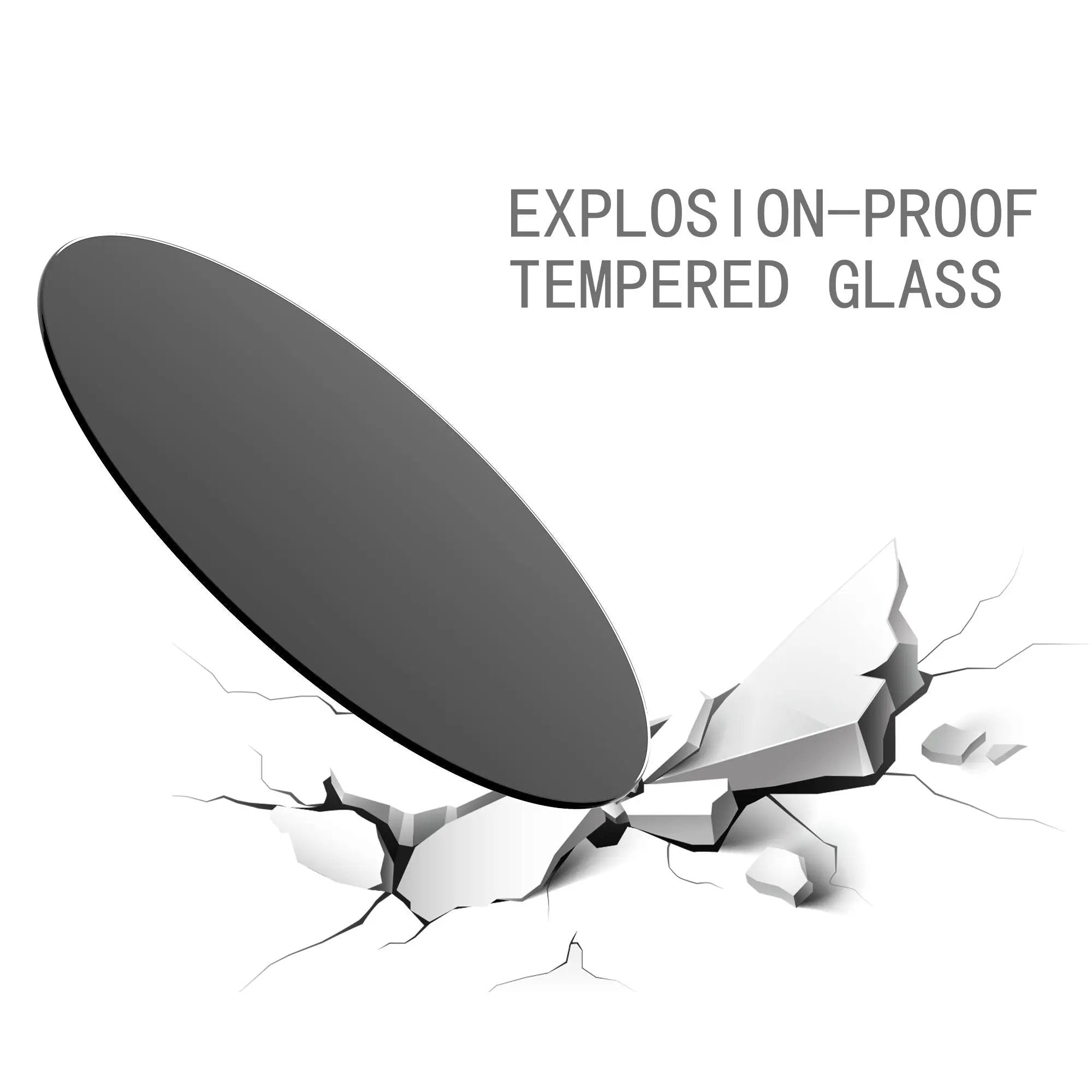 36" Round Tempered Glass Table Top Black Glass 1 / 4" Thick Round Polished Edge - Black by HouseOfZazla