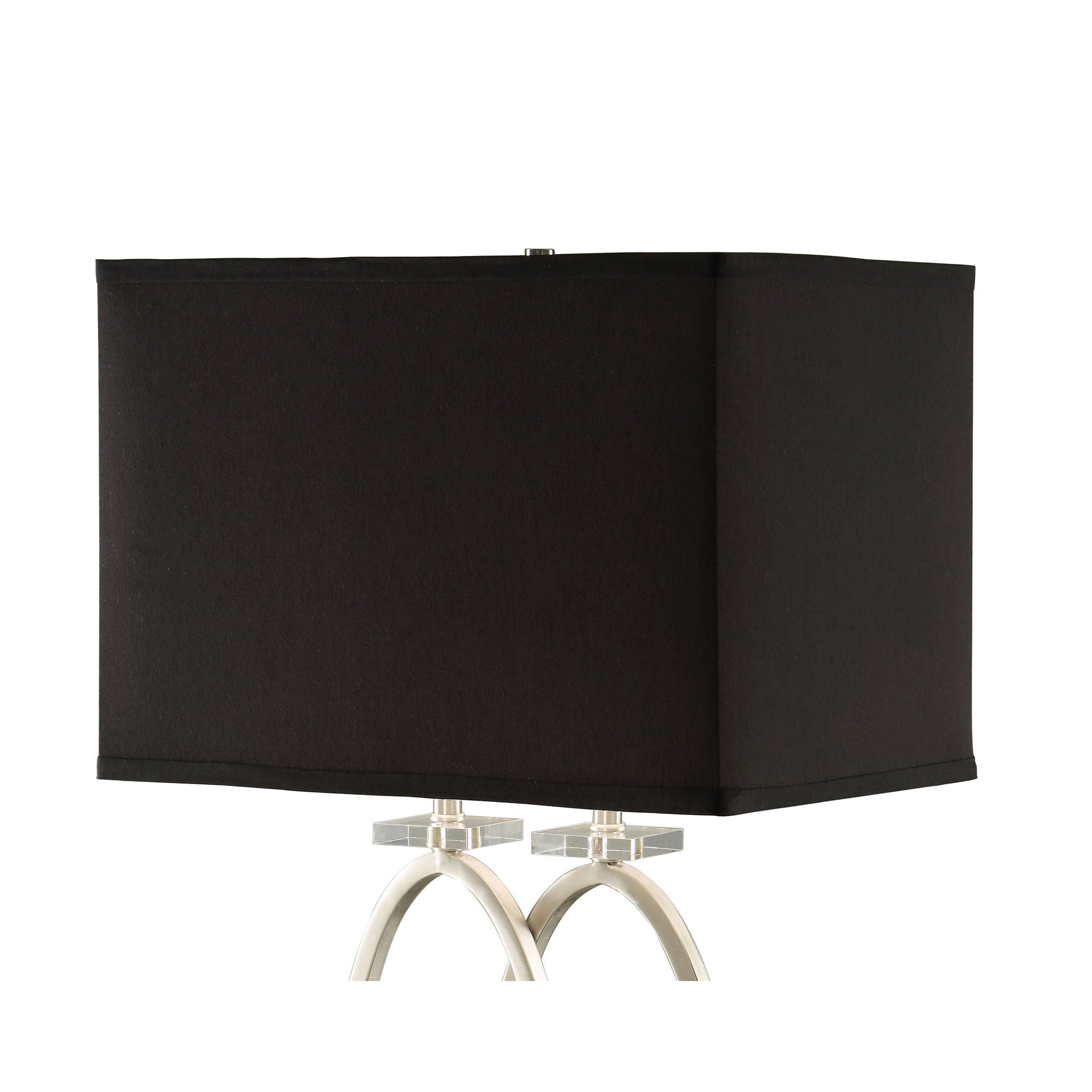 Rectangular Shade Accent Lamp With 3 Way Switch - Silver by HouseOfZazla