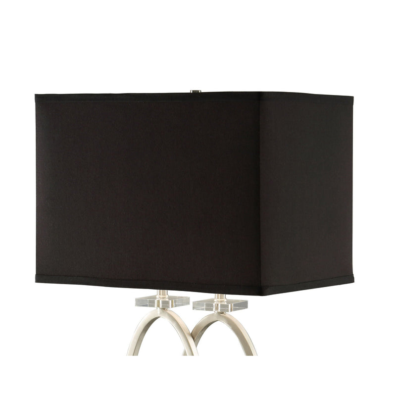 Rectangular Shade Accent Lamp With 3 Way Switch - Silver by HouseOfZazla