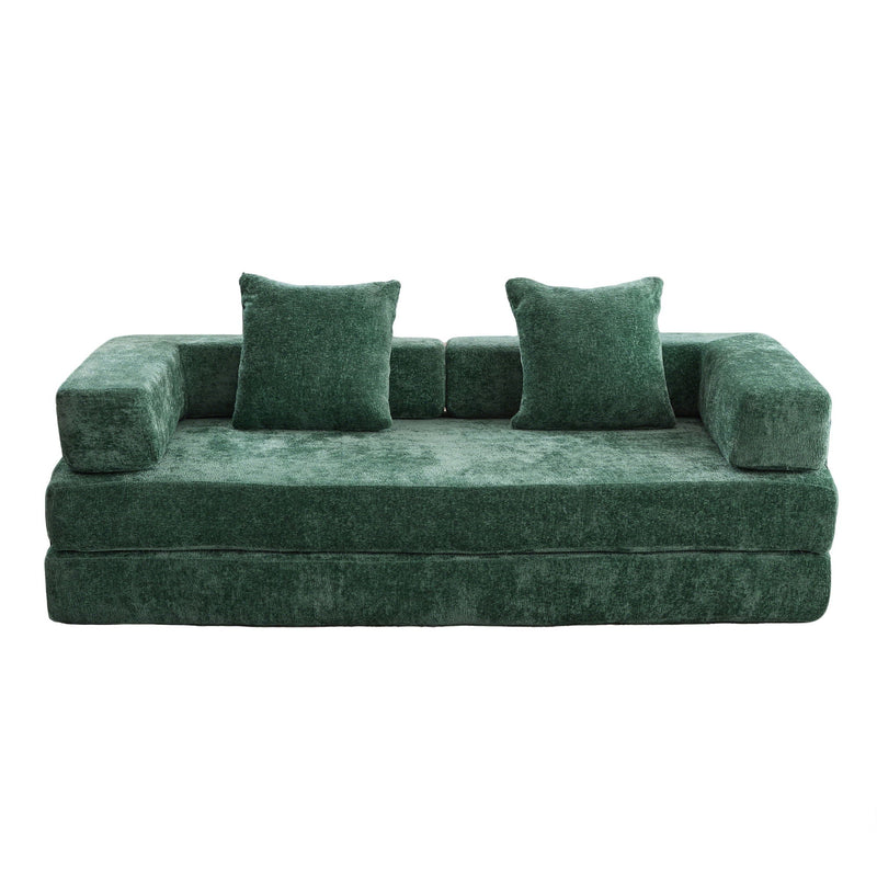 Convertible Floor Sofa Bed With Pillow Back Support Armrest by Unique Piece Furniture