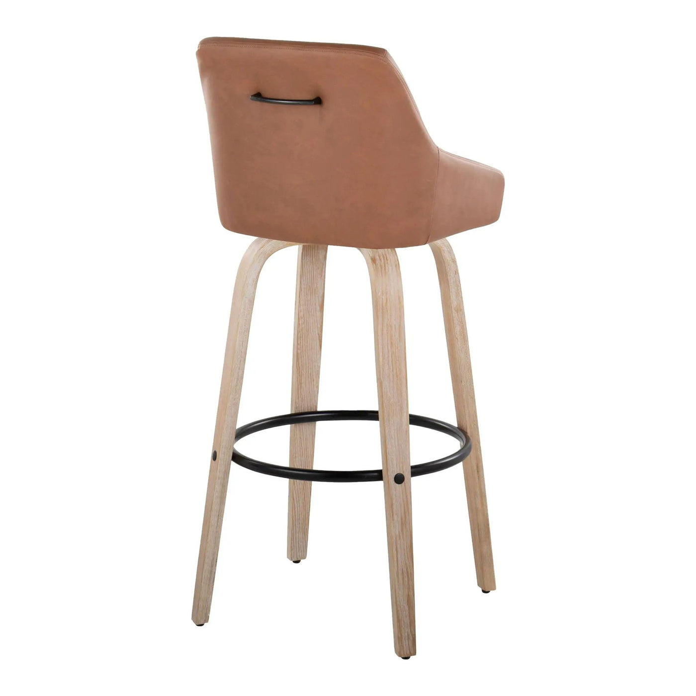Hannah - Transitional Fixed Height Barstool With Swivel With Round Footrest (Set of 2) by HouseOfZazla