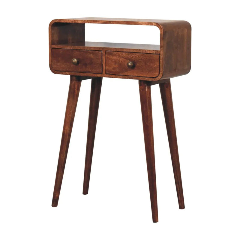 Solid Wood Curved Console Table by HouseOfZazla
