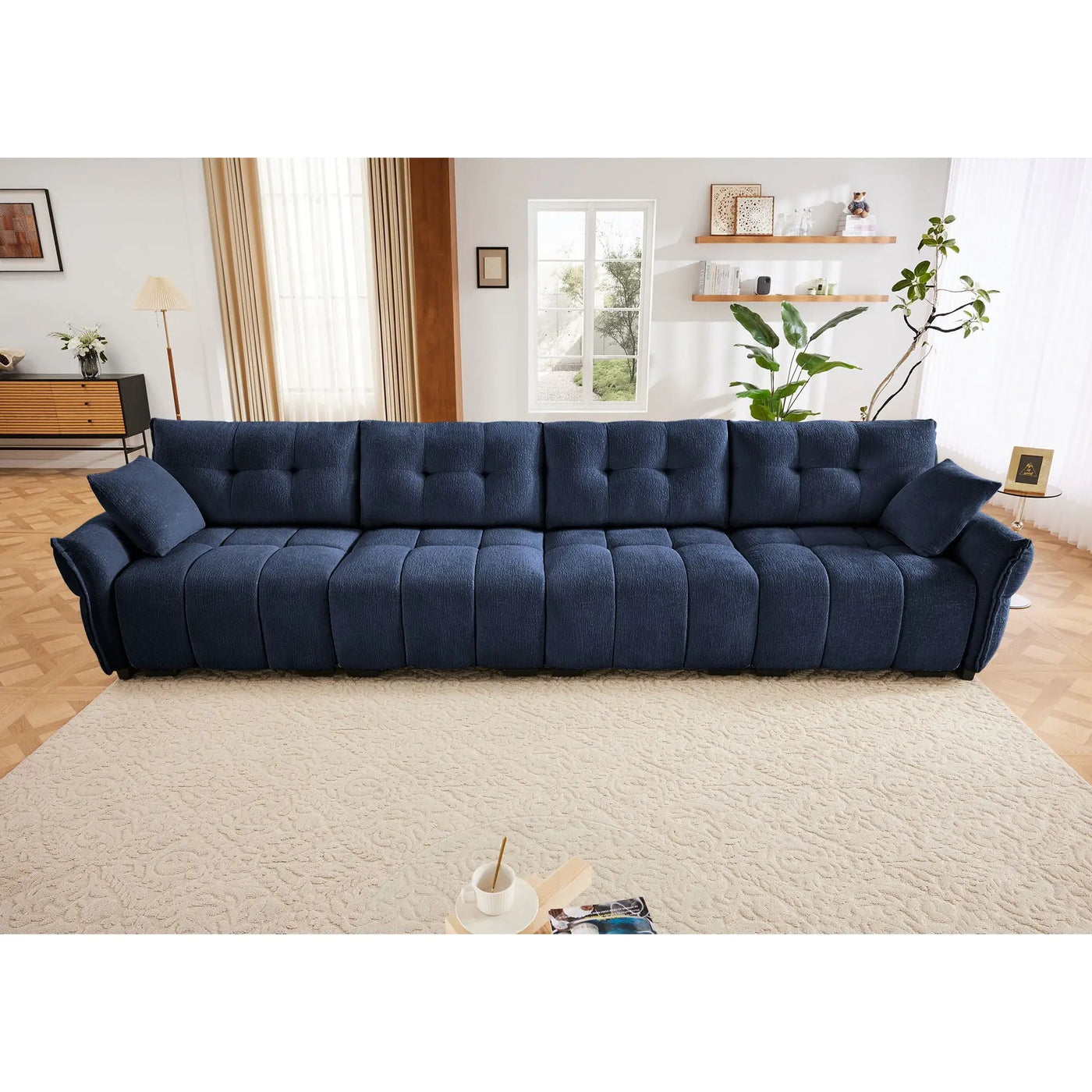 Modern Sofa & Pillows, Textured Cover, High Rebound Cushions by Unique Piece Furniture