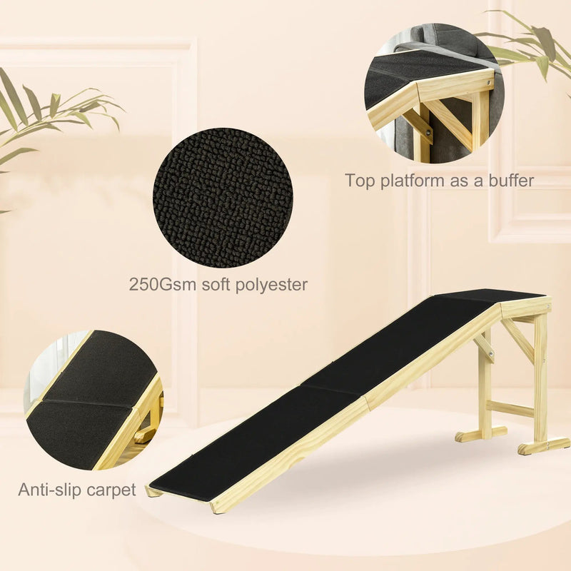 PawHut Dog Ramp for Bed with Non-Slip Carpet by HouseOfZazla