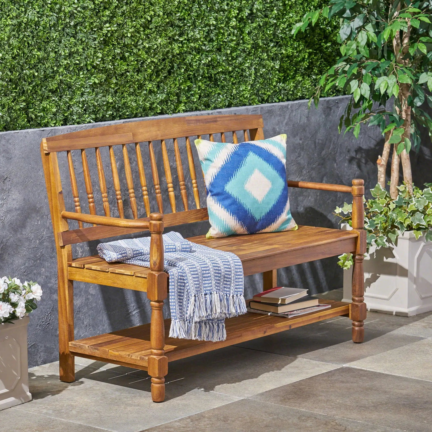 Imperial Bench With Built-In Shelf by HouseOfZazla