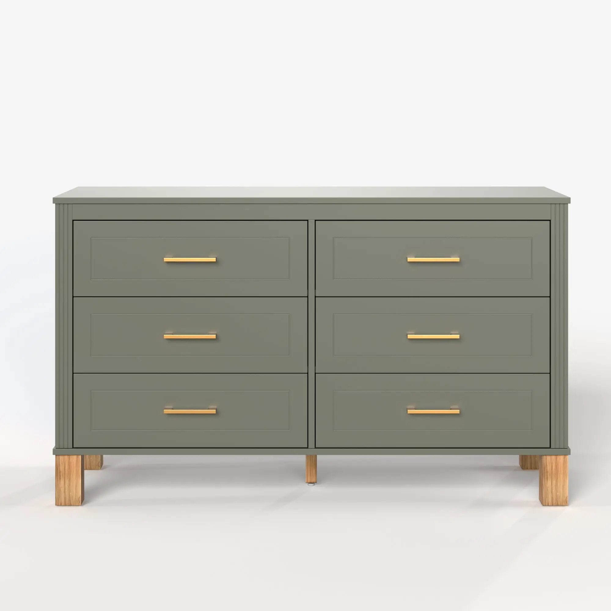 6-Drawer Double Dresser in Olive by HouseOfZazla